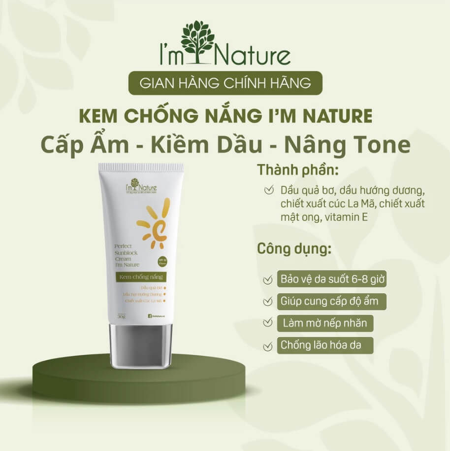 Công dụng của Kem chống nắng Perfect Sunblock Cream I'm Nature