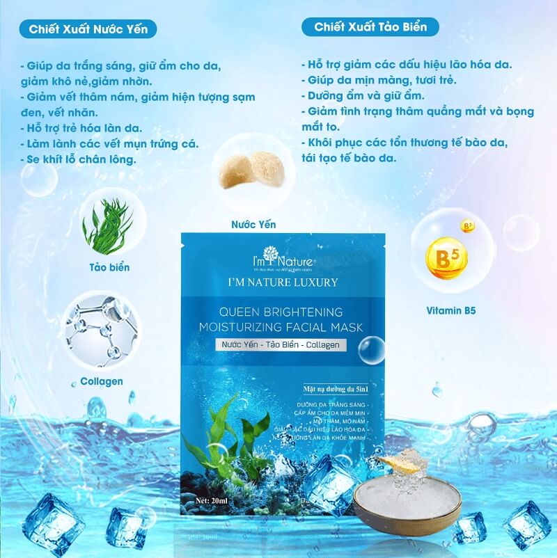 Thành phần chính của Mặt nạ yến tươi I'm Nature