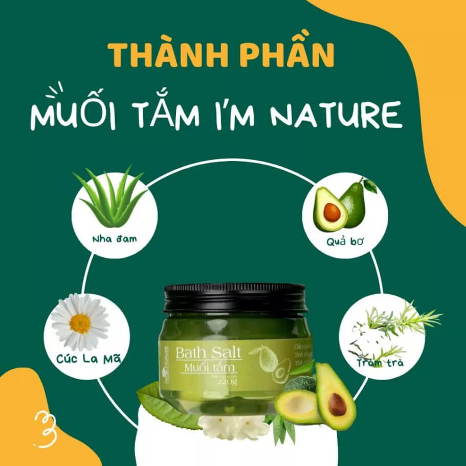 Thành phần chính của Muối tắm thảo mộc Bath Salt I'm Nature