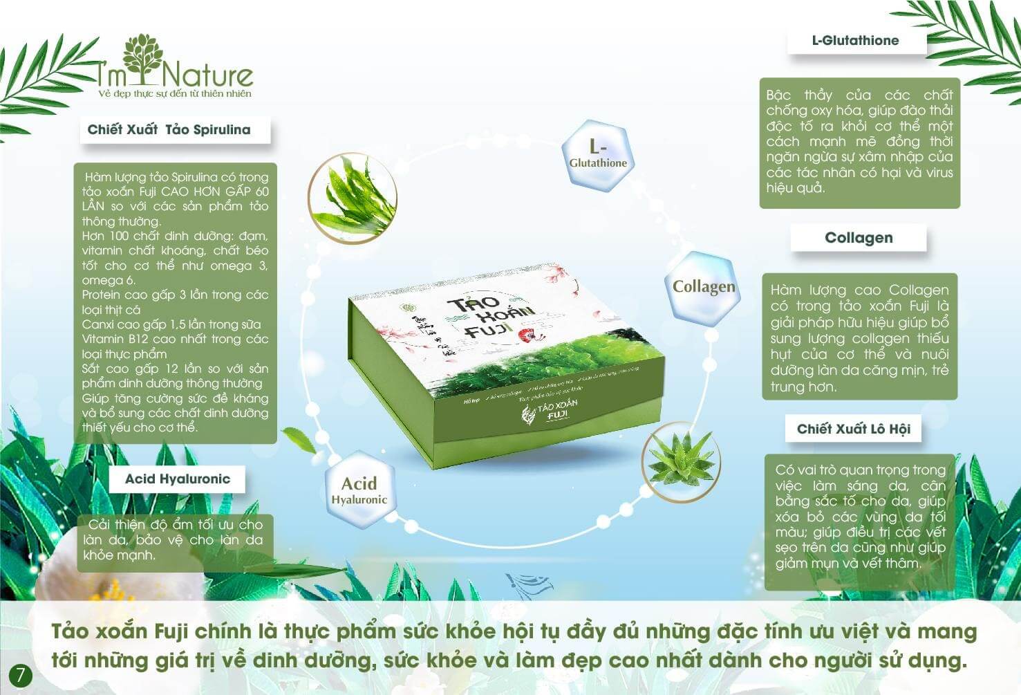 Thành phần chính của Tảo xoắn Fuji I'm Nature