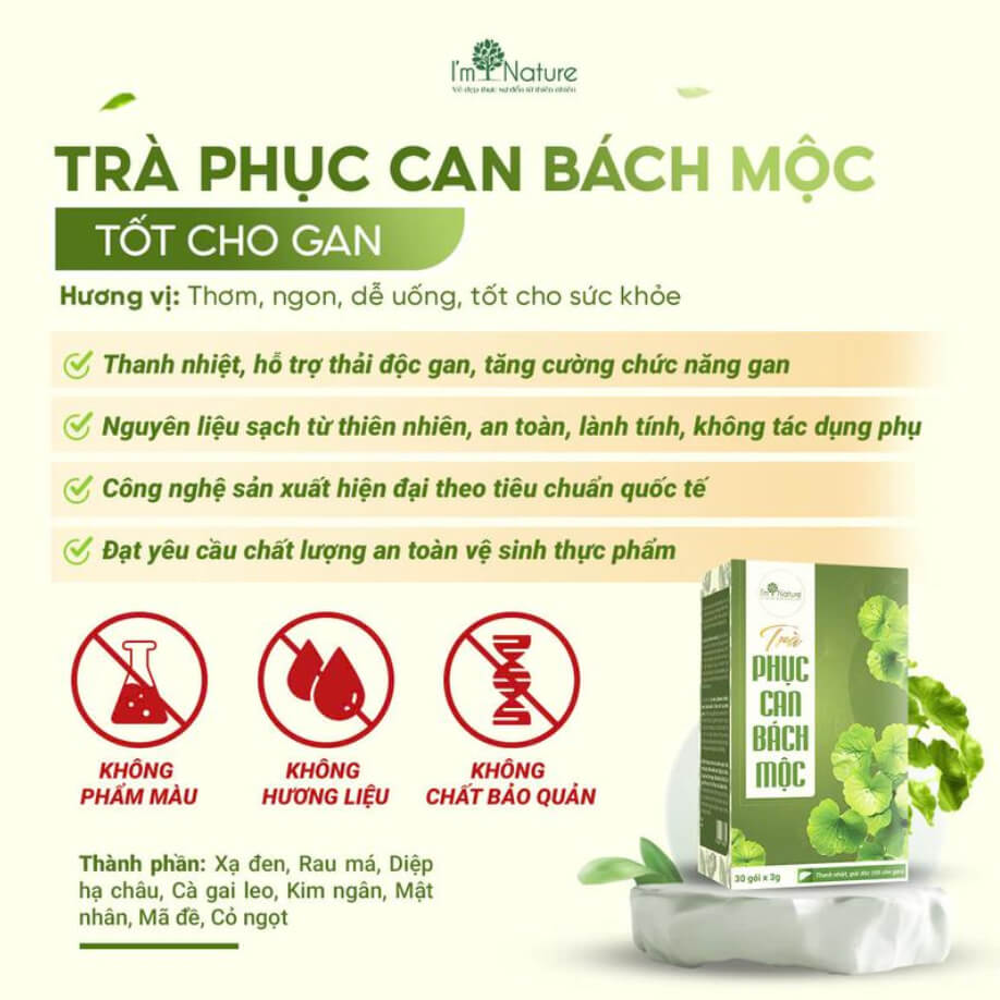 Công dụng của Trà Phục Can Bách Mộc I’m Nature