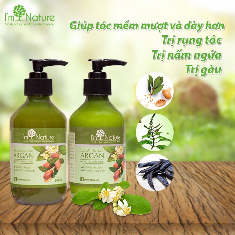 Thành phần chính của Dầu xả tóc thảo mộc Argan I'm Natur