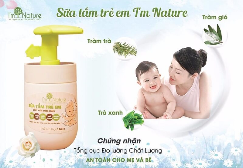 Sữa tắm gội thảo dược trẻ em I'm Nature