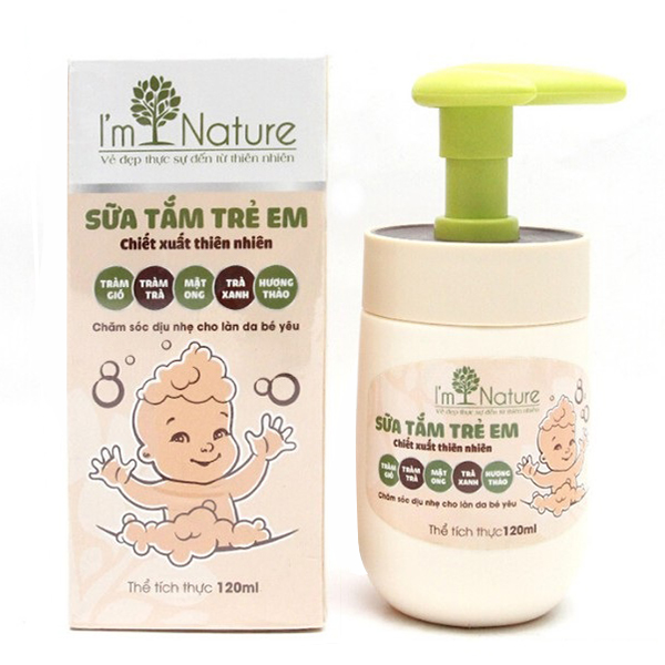Sữa tắm gội thảo dược trẻ em I'm Nature ngăn ngừa rôm sẩy